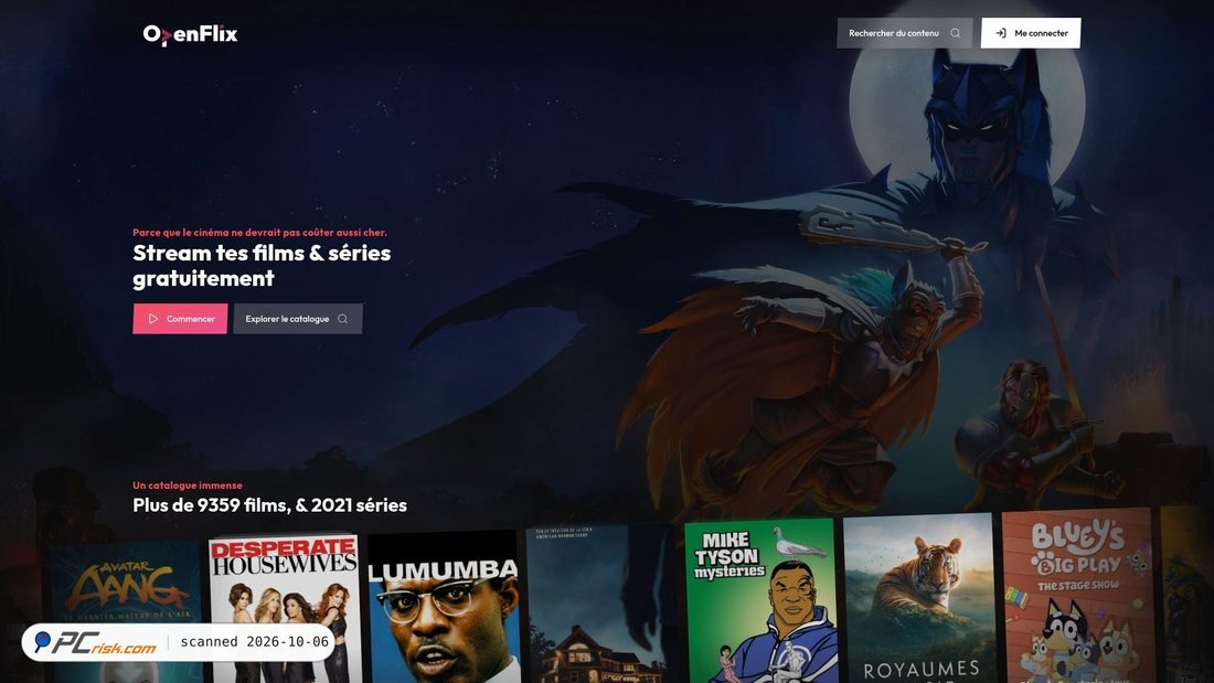 Captura de pantalla de openflix.pro