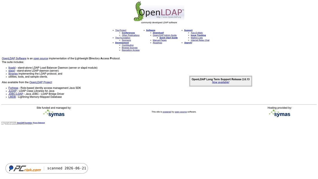 Screenshot of openldap.org