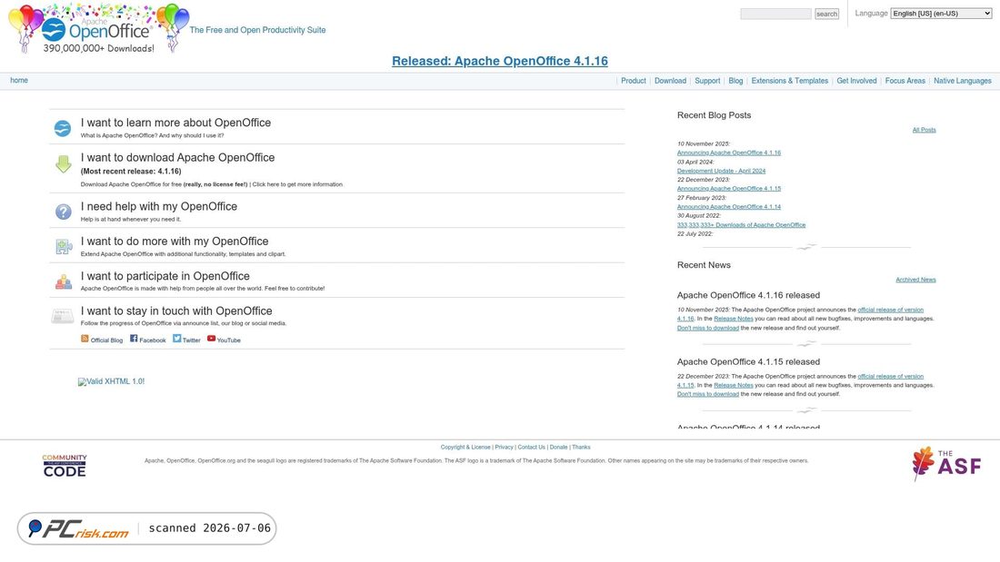 Screenshot of openoffice.org