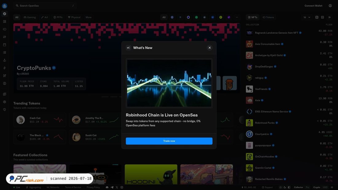 Screenshot of opensea.io