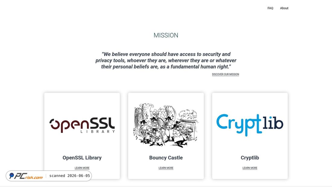 Screenshot of openssl.org