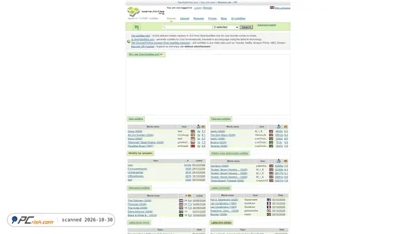 opensubtitles.org Screenshot