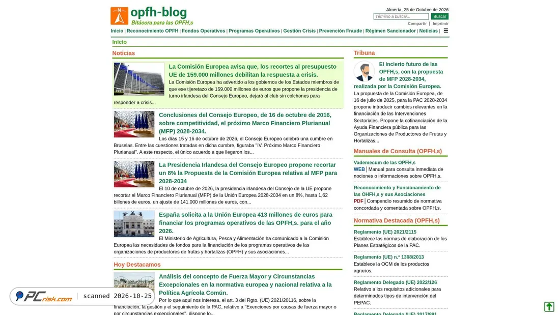 Captura de pantalla de opfh-blog.es