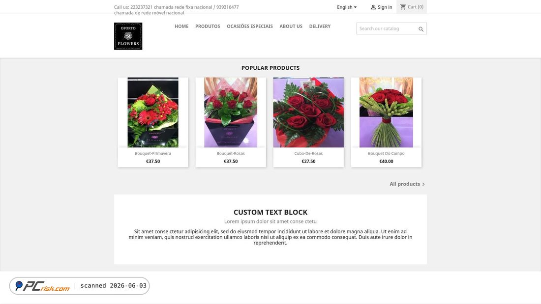 Screenshot von oportoflowers.pt