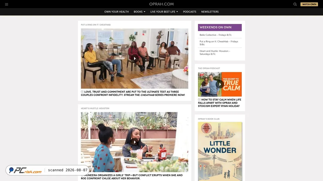 Screenshot of oprah.com