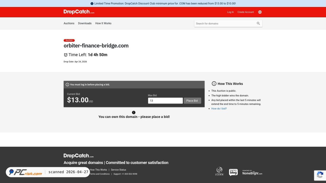 Screenshot di orbiter-finance-bridge.com