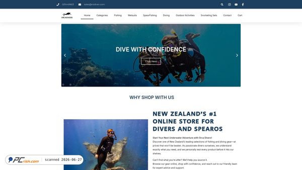 orcadivers.com screenshot