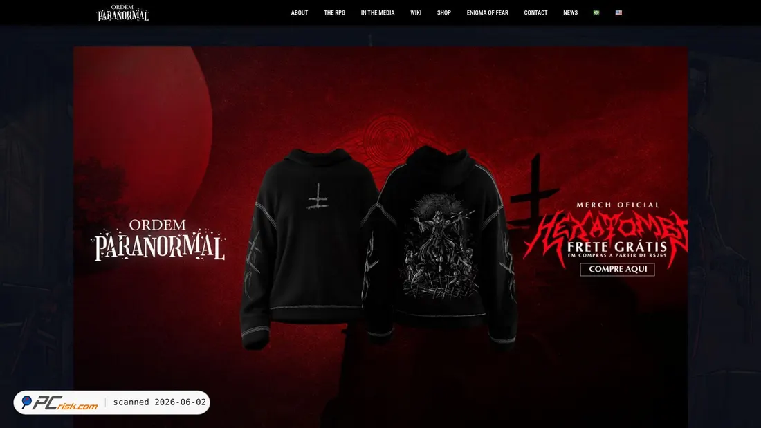 Screenshot von ordemparanormal.com.br