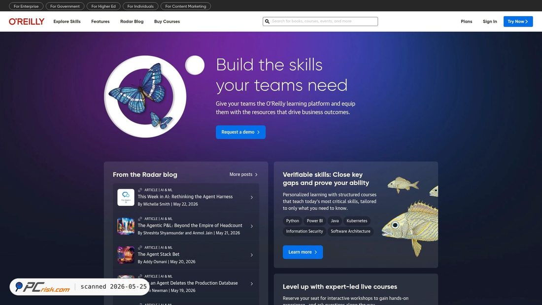 Captura de pantalla de oreilly.com