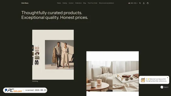 Screenshot van orinstore.com