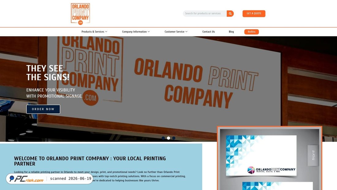 Screenshot of orlandoprintcompany.com