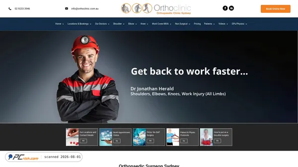 orthoclinic.com.au screenshot