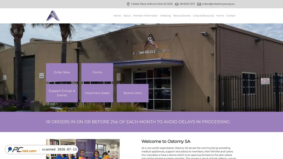 Screenshot of ostomysa.org.au