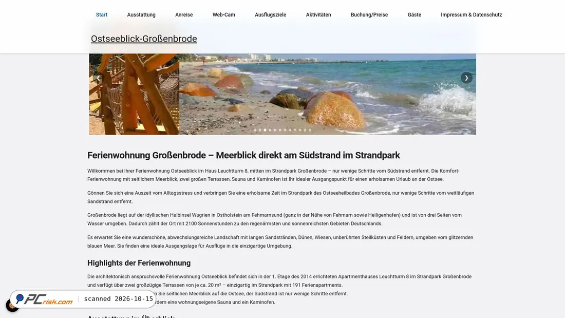 Screenshot van ostseeblick-grossenbrode.de