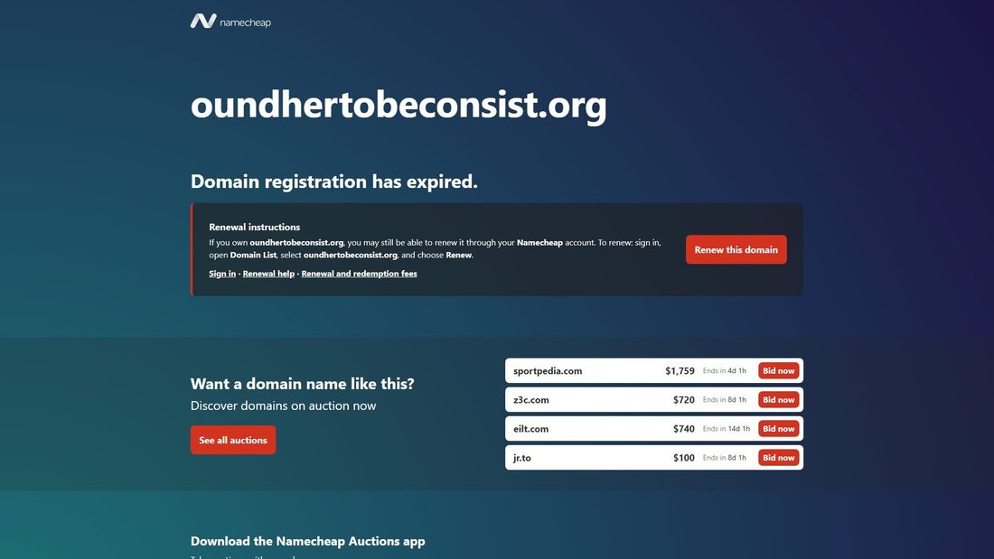Screenshot von oundhertobeconsist.org