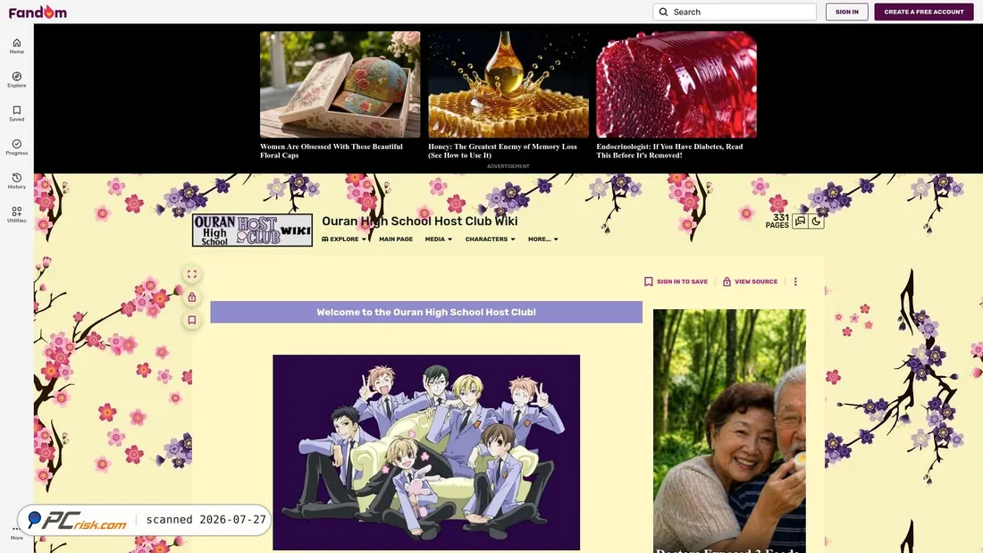 Screenshot of ouran.fandom.com