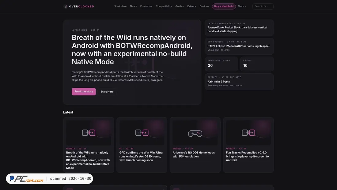 Screenshot of overclockedhq.com