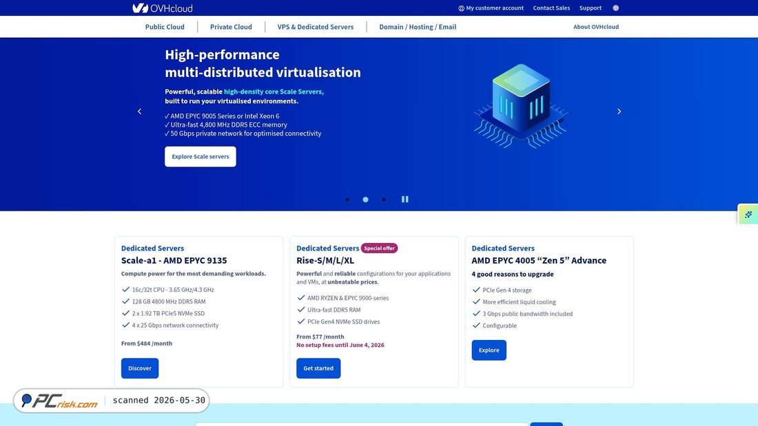 Screenshot of ovh.com