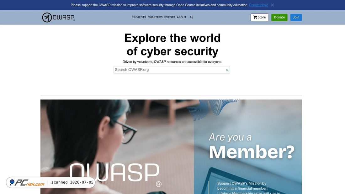 Screenshot of owasp.org