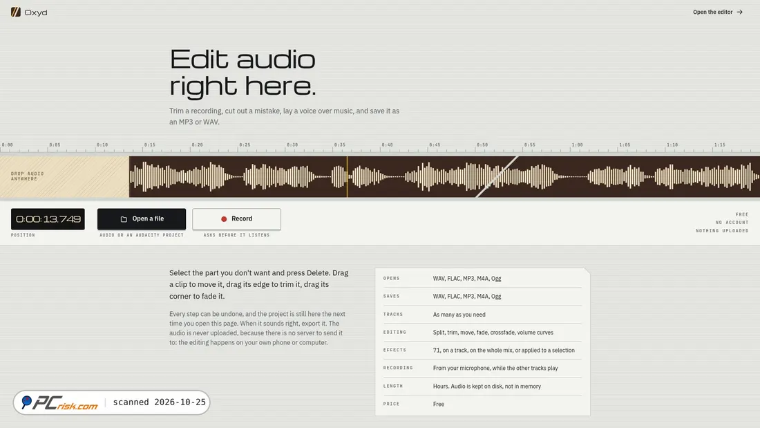 Screenshot of oxyd.app