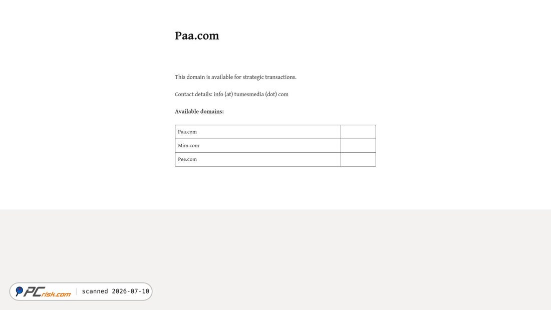 Screenshot of paa.com