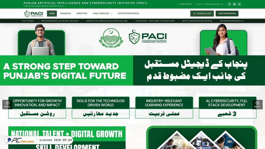 Screenshot von paciprogram.org