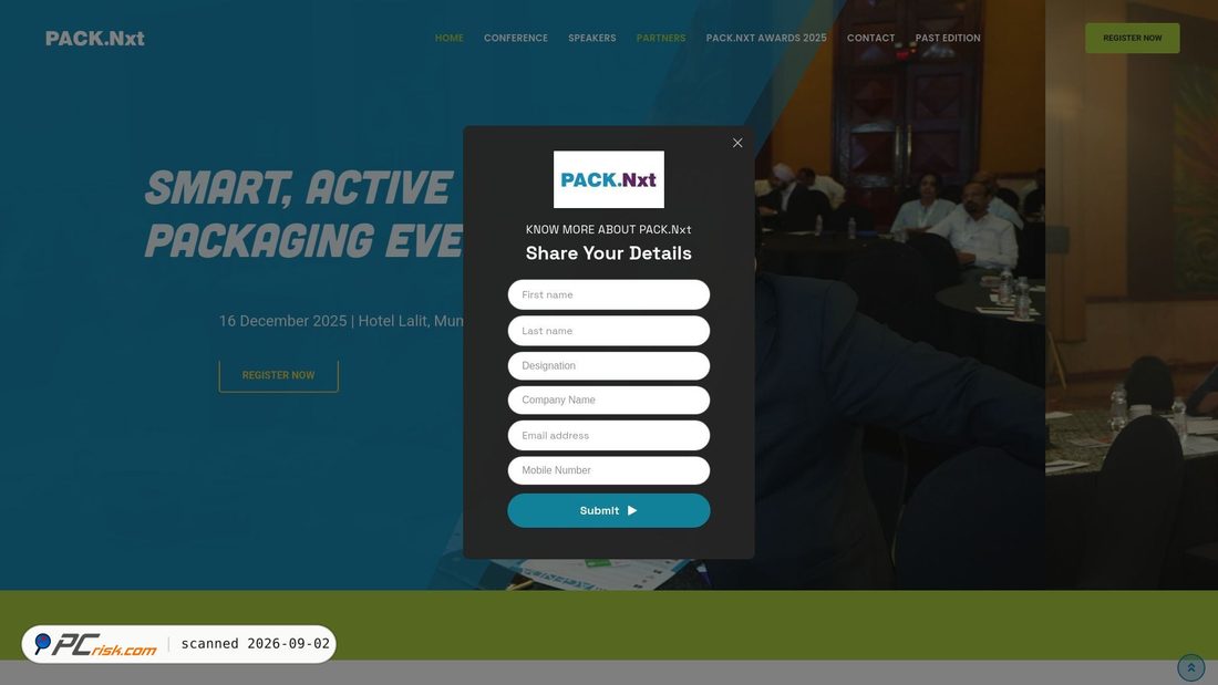 Screenshot von packnxtevent.com