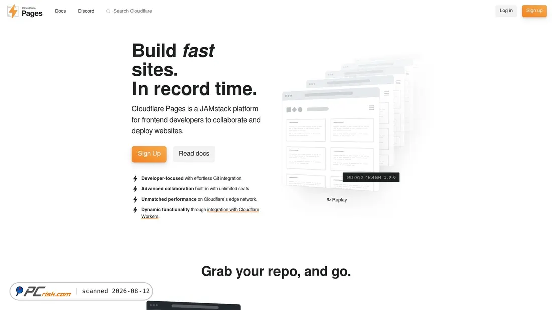 Screenshot of pages.dev