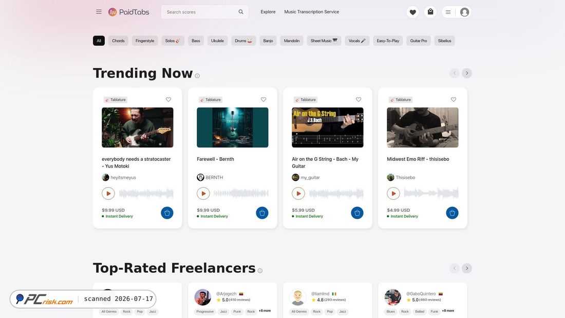 Screenshot of paidtabs.com