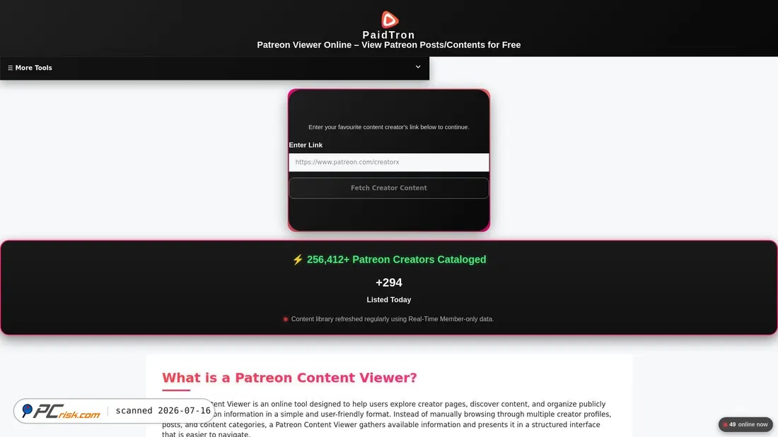 Screenshot of paidtronview.com