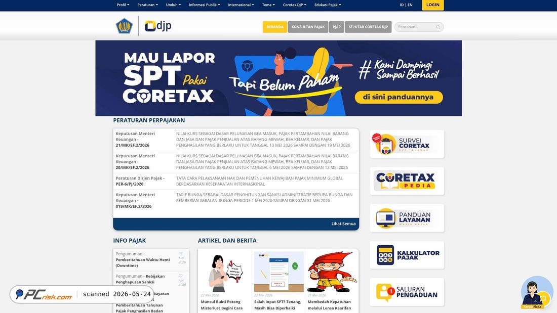 Screenshot of pajak.go.id