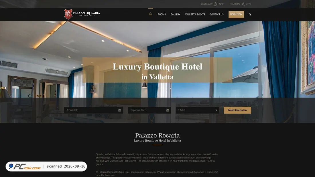 Screenshot of palazzorosaria.com