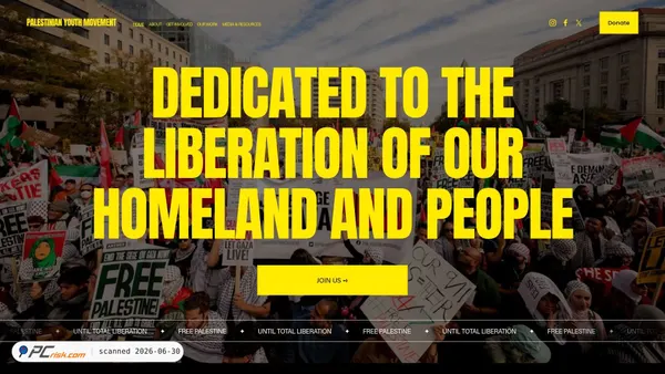 palestinianyouthmovement.com screenshot