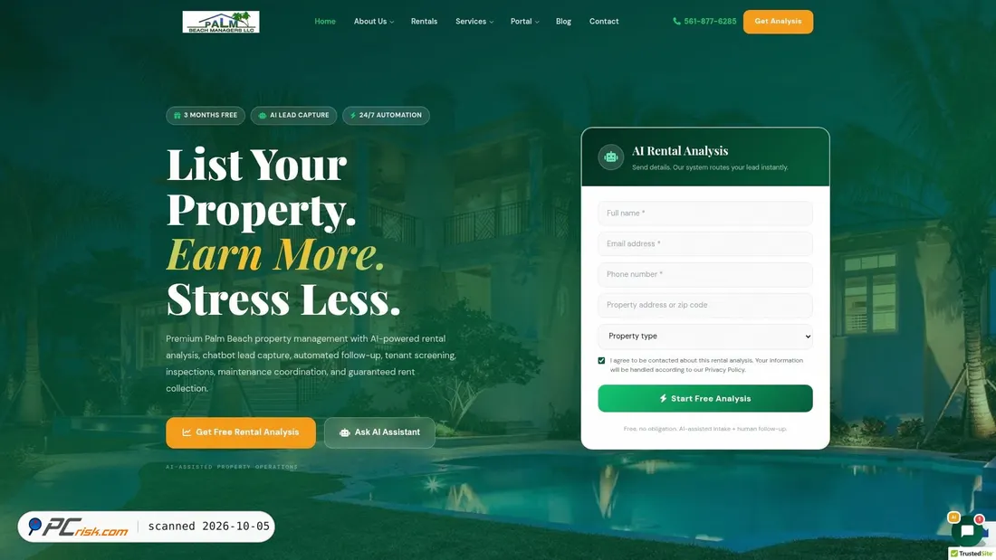 Captura de ecrã de palmbeach4rent.com