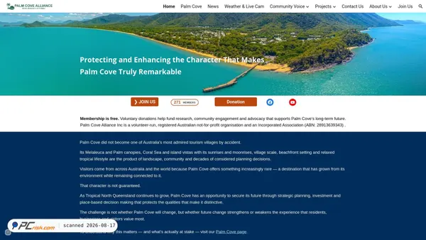 palmcovealliance.org.au screenshot