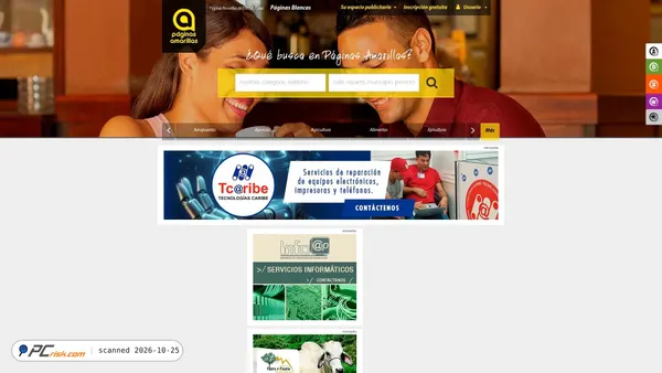Captura de pamarillas.cu