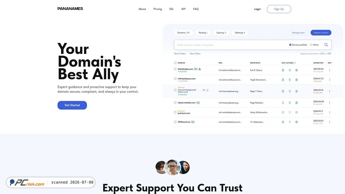 Screenshot of pananames.com