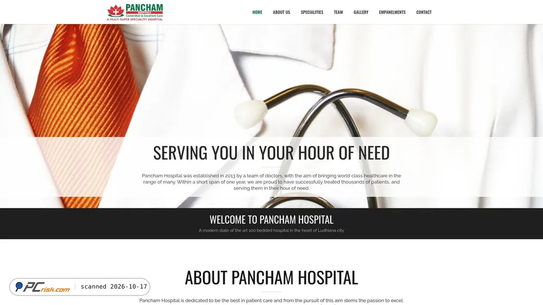 Captura de ecrã de panchamhospitals.com