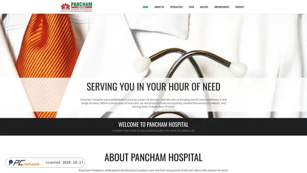 Captura de ecrã de panchamhospitals.com