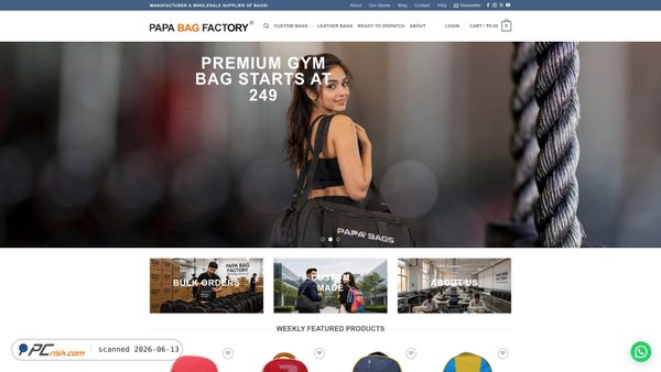 papabagfactory.com screenshot