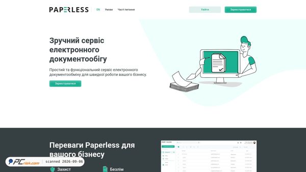 Captura de ecrã de paperless.com.ua