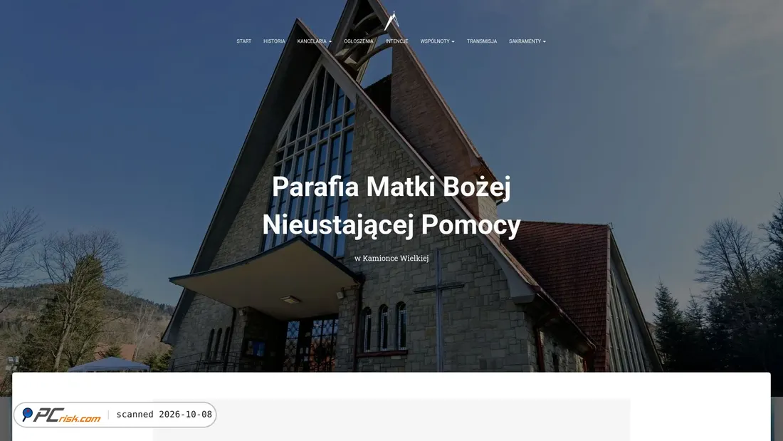 Screenshot of parafiakamionkawielka.pl