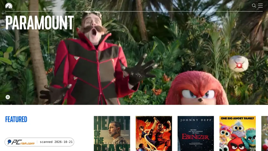 Screenshot von paramountpictures.com