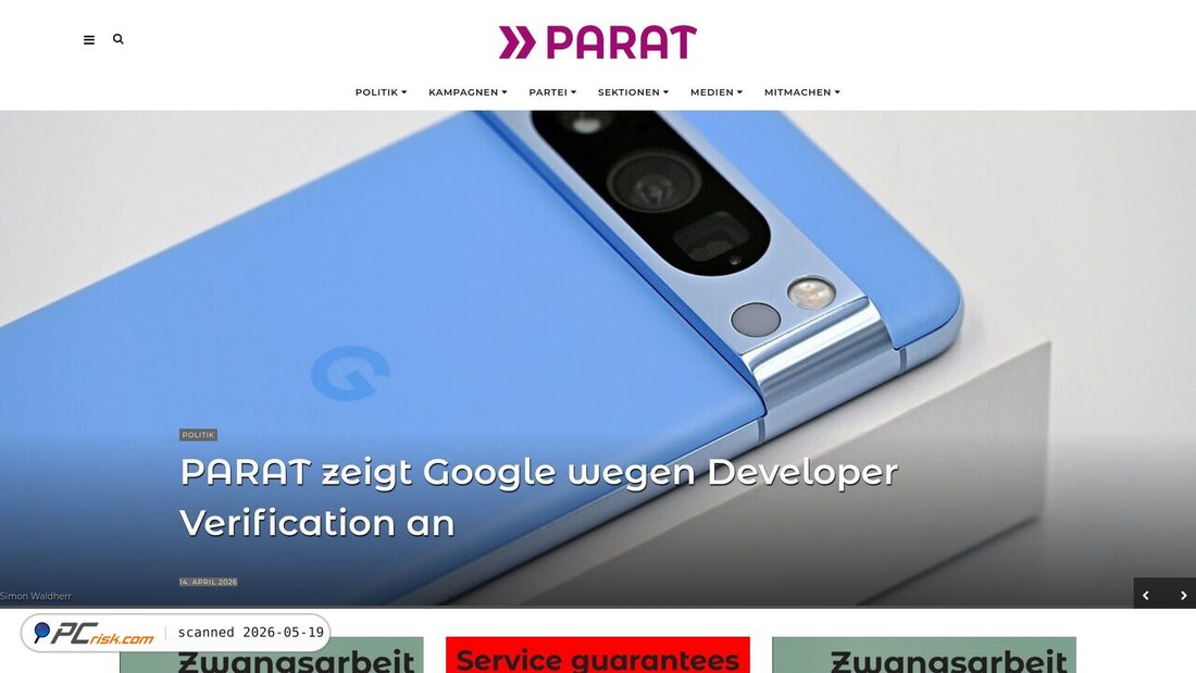 Screenshot of parat.swiss