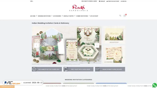 parekhcards.com screenshot
