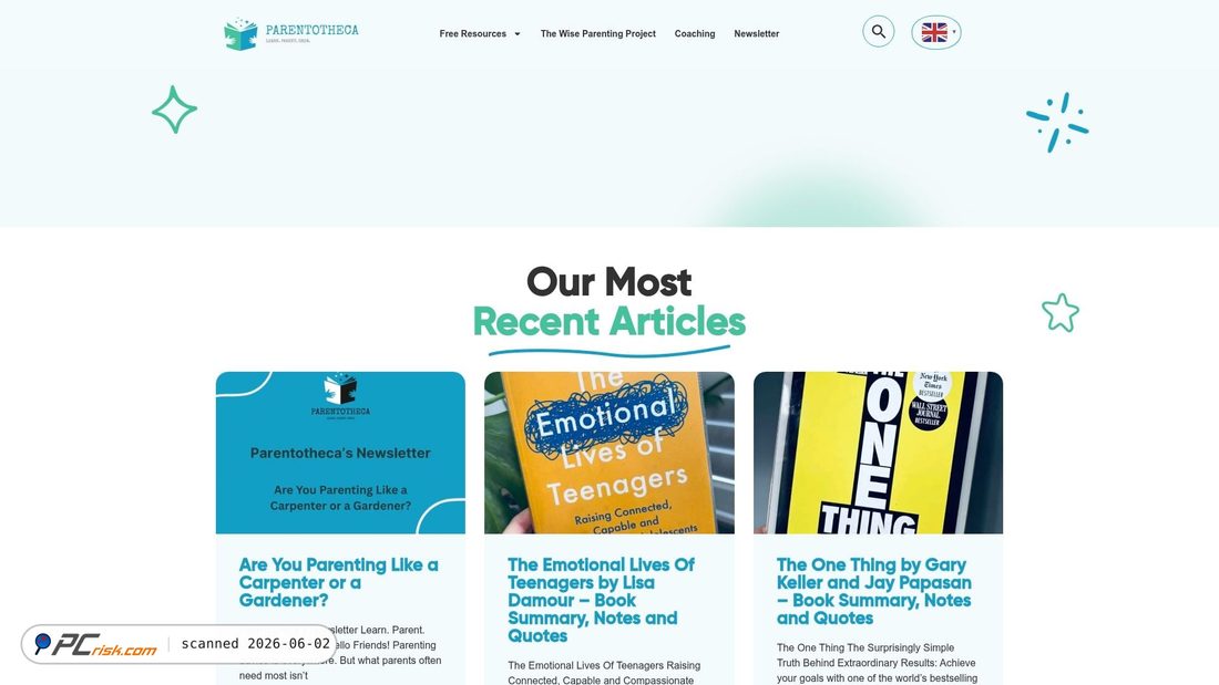Screenshot von parentotheca.com