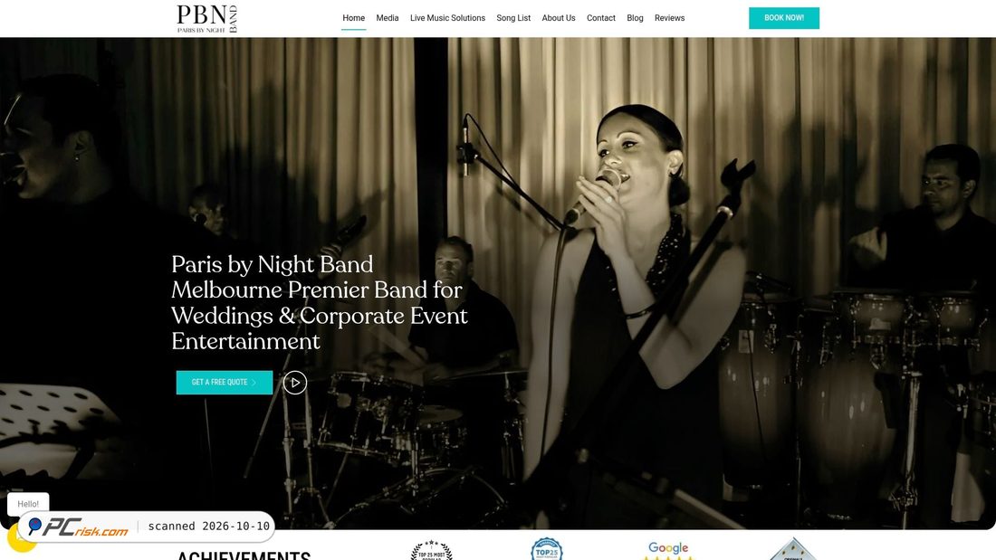 Captura de ecrã de parisbynight.com.au