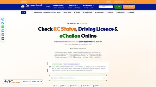 parivahanbharat.com screenshot