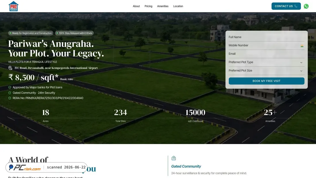 Screenshot of pariwarhousing.com