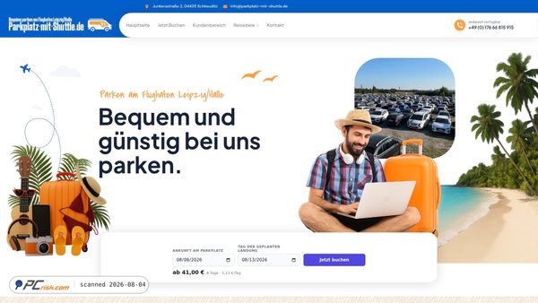 parkplatz-mit-shuttle.de screenshot
